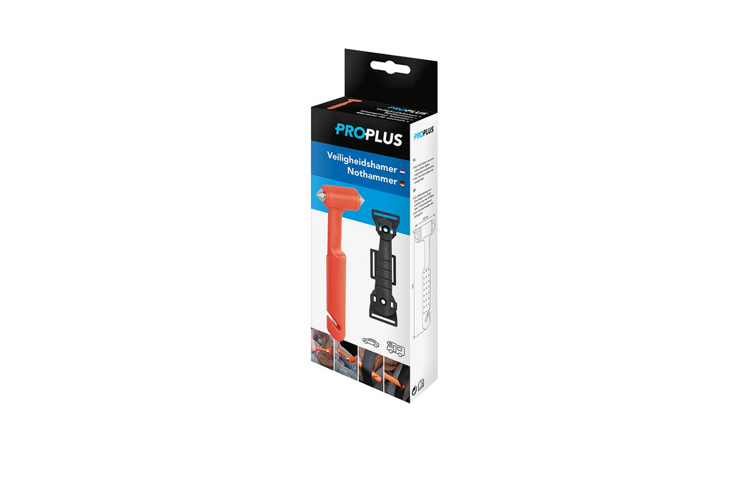 Ciocan din sticlă securizată ProPlus 540050, cuțit pentru centură de siguranță