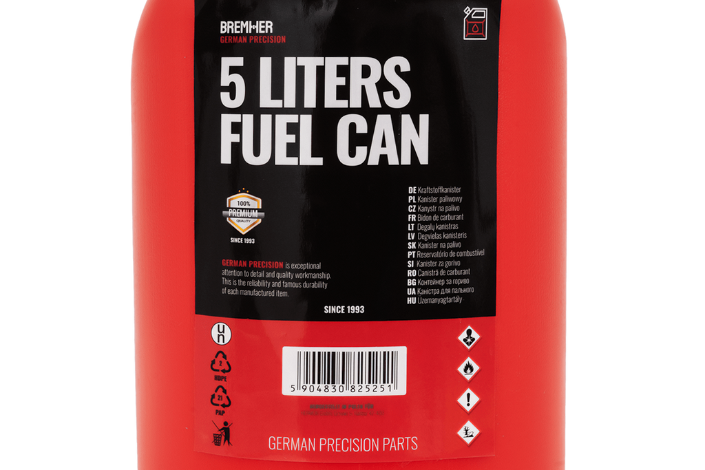 Canistră din plastic HERMON 5L cu pâlnie, roșie