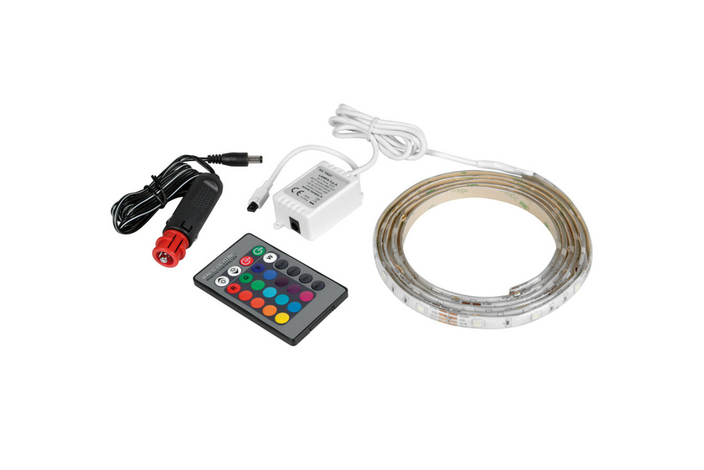 Bandă LED RGB cu bandă autoadezivă LAMPĂ 12/24V 200 cm