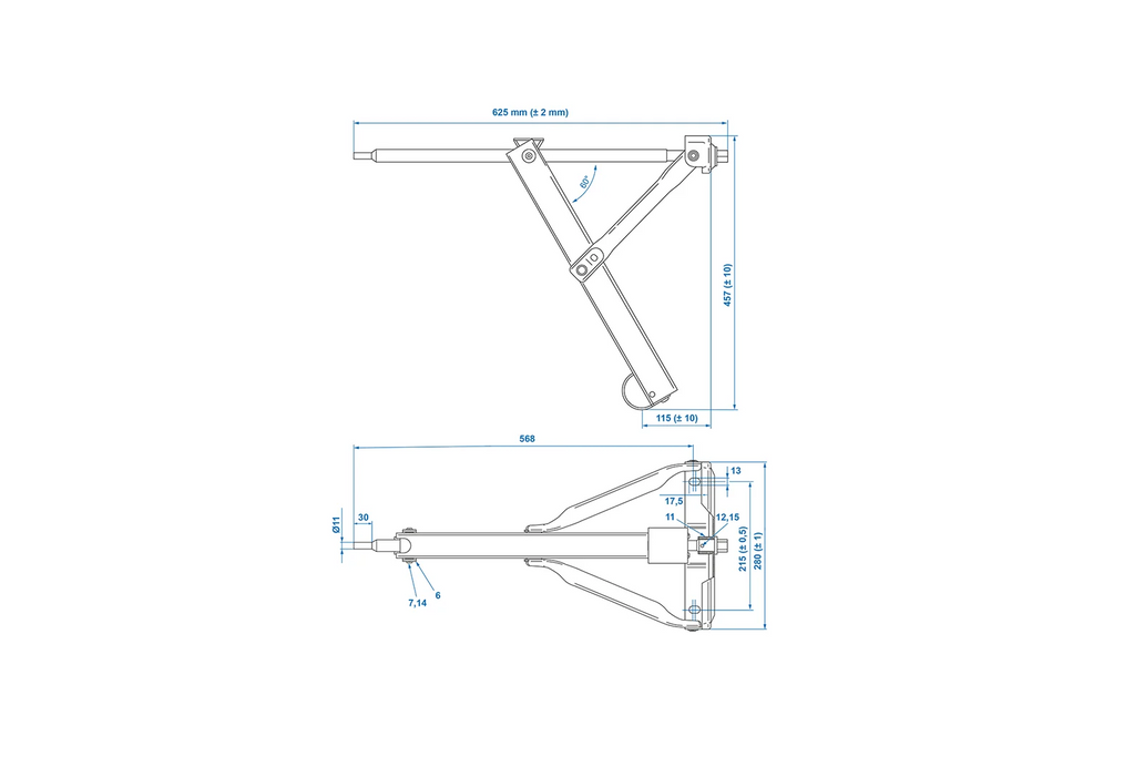 Stabilizator de colț extensibil ProPlus 361501 pentru remorcă de 500 kg, 457 mm