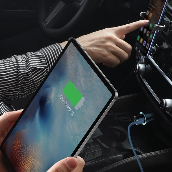 Set încărcător auto BASEUS Golden Pro 2xUSB 40W + cablu USB