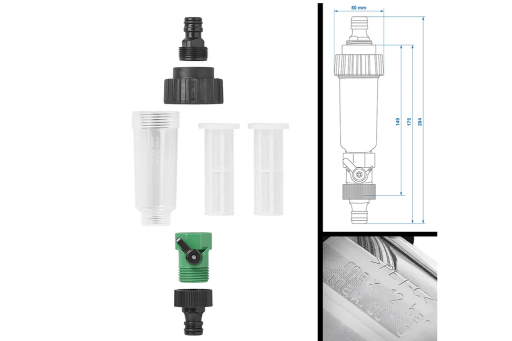 Filtru de apă ProPlus 150770 cu conexiune universală pentru robinet/furtun și filtru suplimentar
