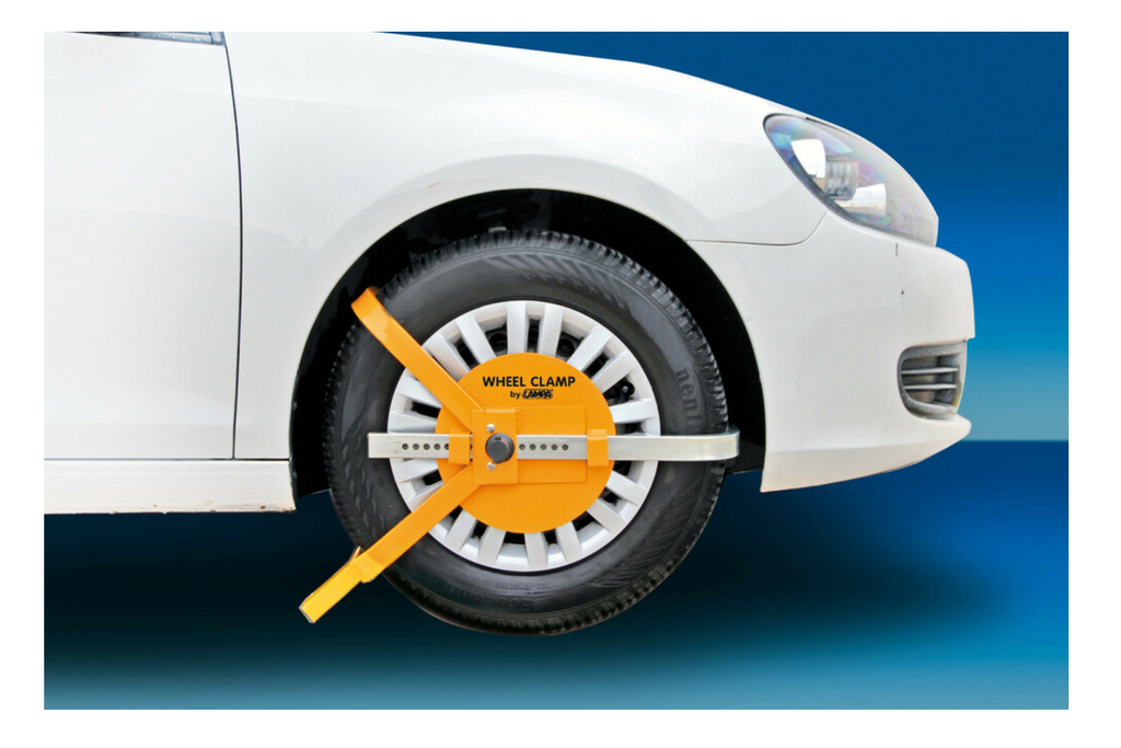 Blocator de roți LAMPĂ CLEMĂ ROATĂ protecție antifurt pentru jante de 13–18"