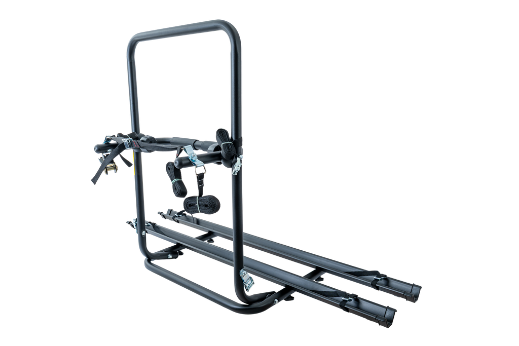 Suport biciclete Peruzzo Brennero 4x4 pentru roată de rezervă - suport pentru 2 biciclete cu șine (negru)