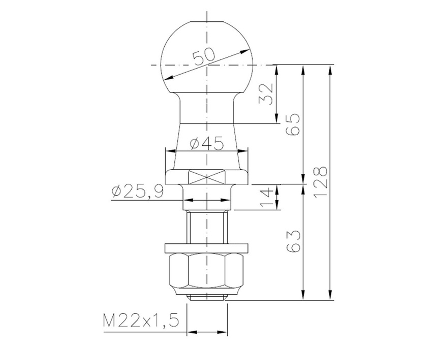 Sferă de remorcare WINTERHOFF 50mm 3500kg