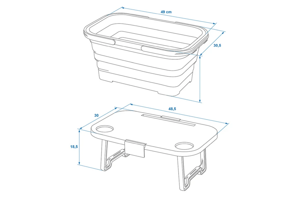 Coș de picnic cu capac ProPlus 370315 coș pliabil cu funcție de masă 20L