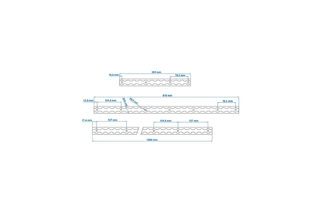 Șină cargo ProPlus 342174 pentru companii aeriene, șină cargo din aluminiu, 60 cm