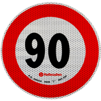 Autocolant reflectorizant LAMP indicator limită de viteză 90 km/h B-33