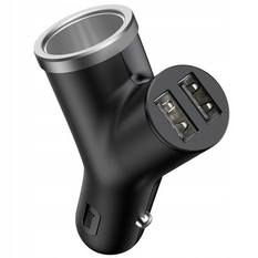 Încărcător auto BASEUS tip Y 2xUSB, priză brichetă 40W