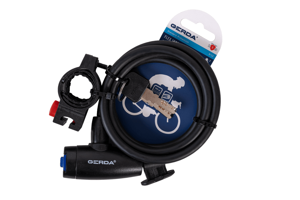Lacăt spiralat pentru bicicletă GERDA 36501, lungime 150 cm