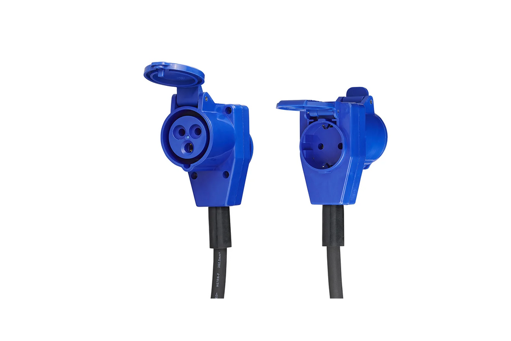 Adaptor cu mufă Schuko și conector unghiular CEE + priză Schuko 16A ProPlus 373528DE cablu 150cm