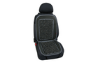 Pernă de scaun LAMPA Evoluzione gri cu mărgele de lemn, covoraș pentru scaun auto