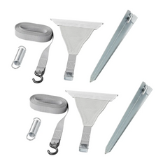 Set de două chingi de protecție împotriva furtunilor ProPlus 361729 atașate la o șină de copertină de 2x4,8 m
