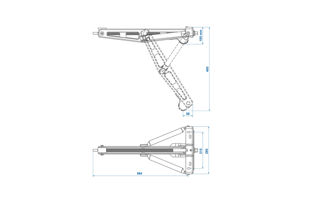 Stabilizator de colț extensibil ProPlus 361504 pentru remorcă de 750 kg, 495 mm