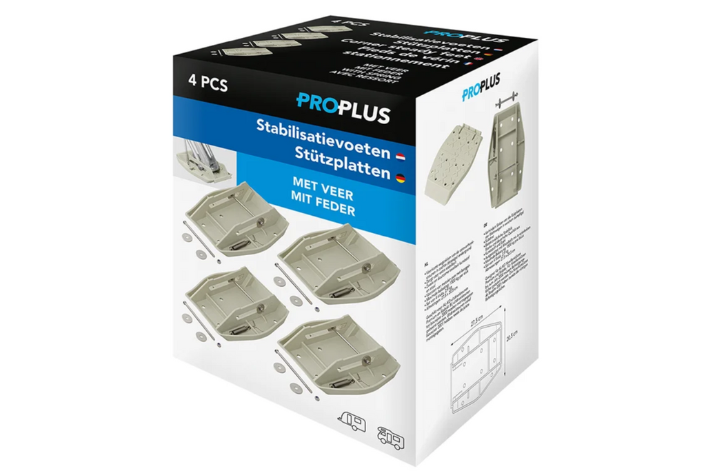 Set de patru plăcuțe de susținere pentru stabilizator de remorcă ProPlus 361519 cu arc 20,5x27,5cm
