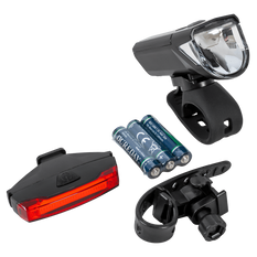 Set de lumini pentru bicicletă PROFEX 92618 Super Vision cu baterie (față și spate)
