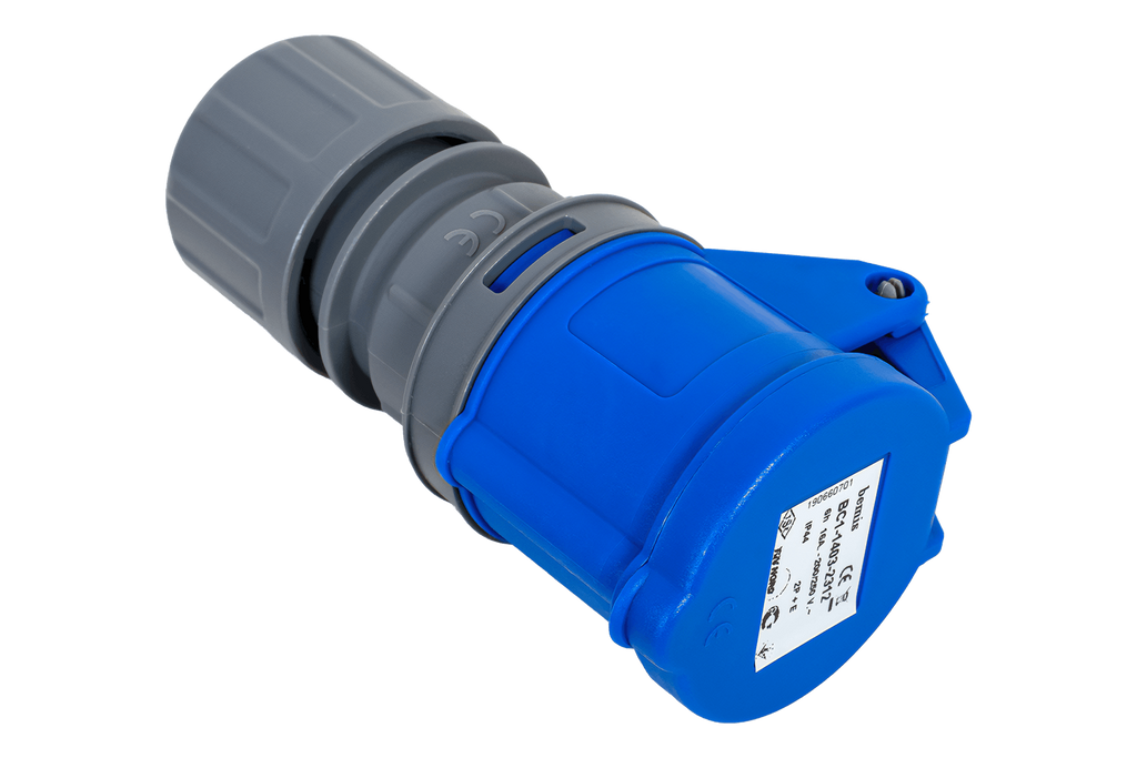 Priză electrică MANTES 2P+Z, priză portabilă 16A 230V cu clapetă
