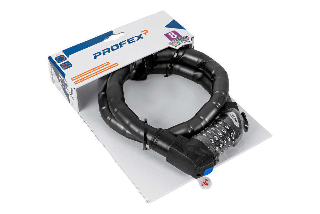 Lacăt de bicicletă ranforsat cu cod PROFEX 81601, lungime 90 cm