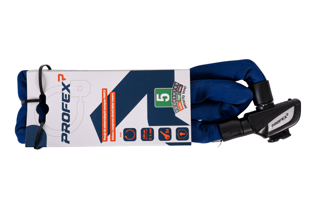 Lacăt de bicicletă PROFEX 81659 Neo 130 cm cu lanț și încuietoare
