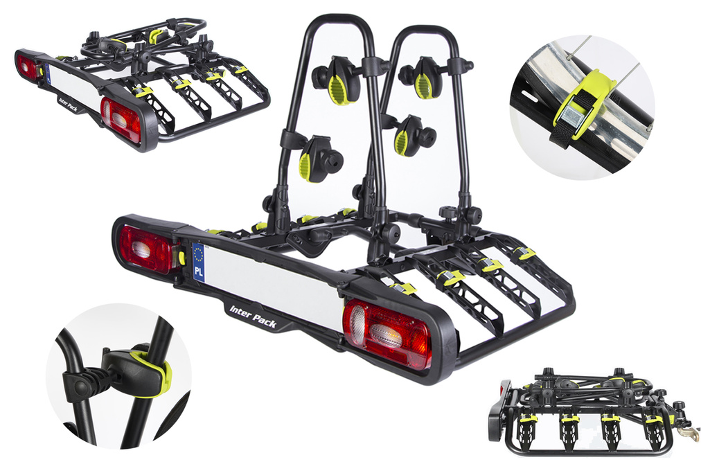 Suport de bicicletă Inter Pack Quattro cu 13 pini pentru bara de remorcare