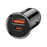 Încărcător auto circular BASEUS USB-A, USB-C 30W din plastic