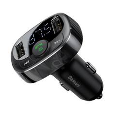 Transmițător FM BASEUS tip T, Bluetooth 4.2, MP3 + încărcător auto 2x USB 3.4A