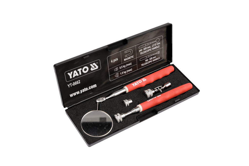 Kit de inspecție YATO YT-0662, oglindă, prindere, 3 vârfuri înlocuibile