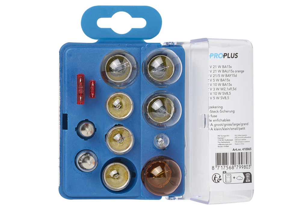 ProPlus 410065 Set de becuri de rezervă cu 12 piese pentru rulotă, mașină