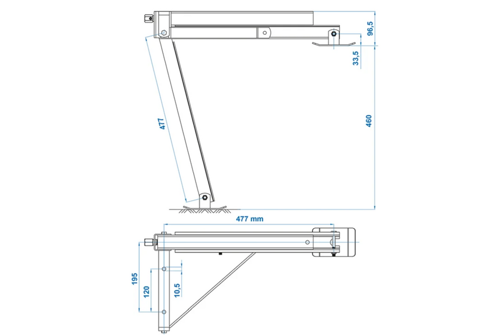 Suport de colț extensibil ProPlus 361510V01, stânga față/dreapta spate, remorcă 600 kg, 460 mm