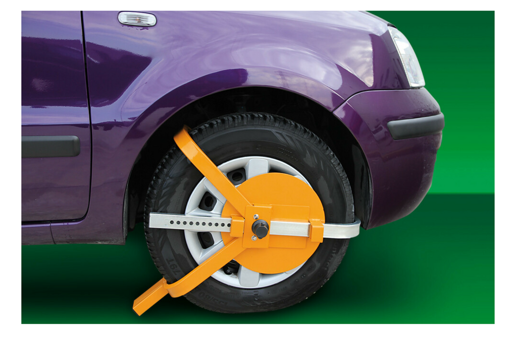 Blocator de roți LAMPĂ CLEMĂ ROATĂ protecție antifurt pentru jante de 13–18"