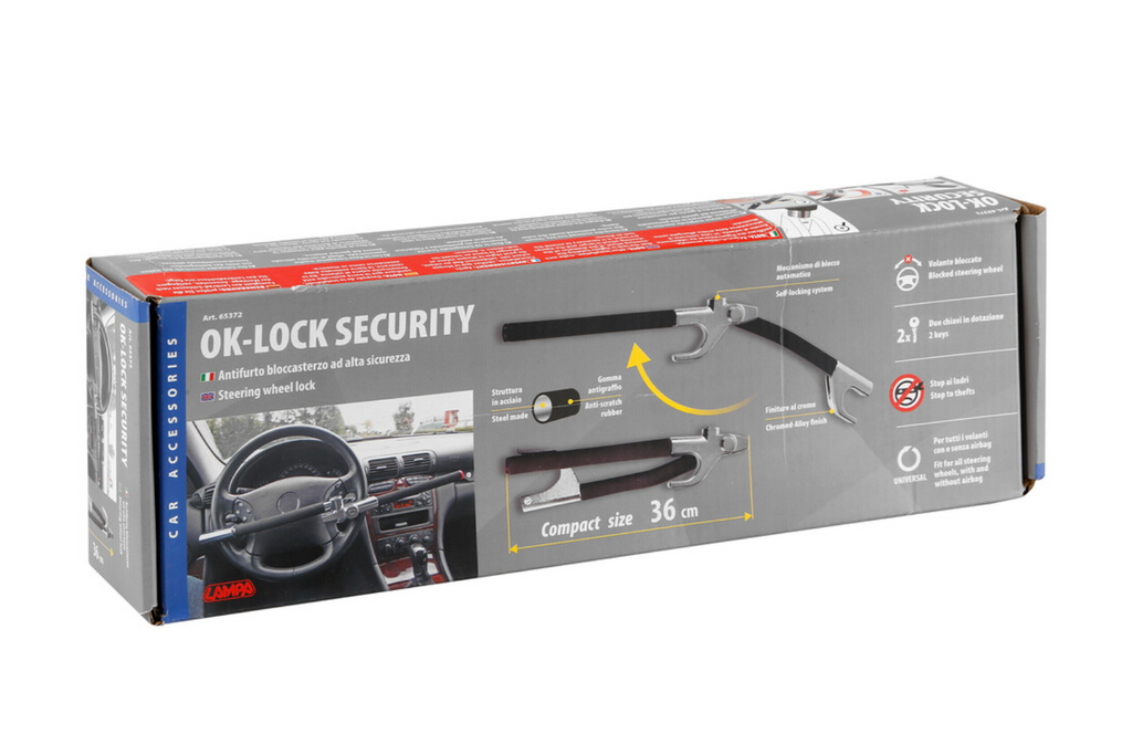 Protecție antifurt pentru blocarea volanului OK-Lock LAMP pentru mașina ta