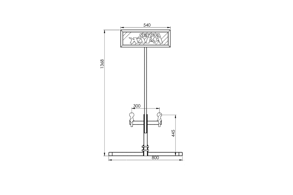 Suport de remorcare INTER PACK pentru 2 suporturi de bicicletă 1368mm 800mm
