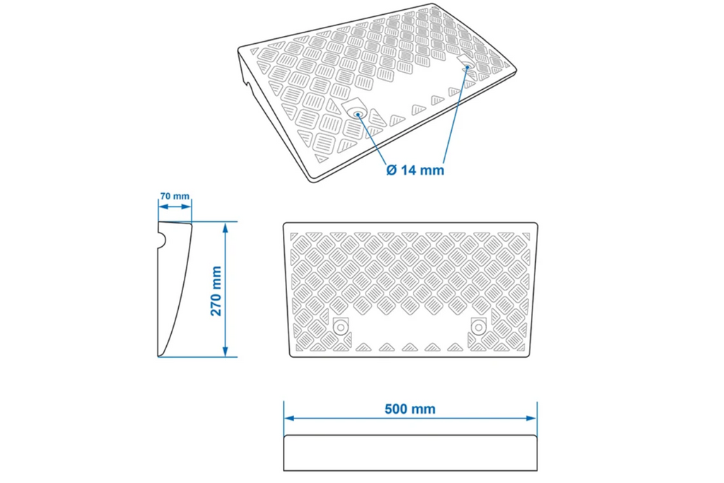 Set de două rampe ProPlus 361570, rampe de cauciuc 7 cm, 3000 kg