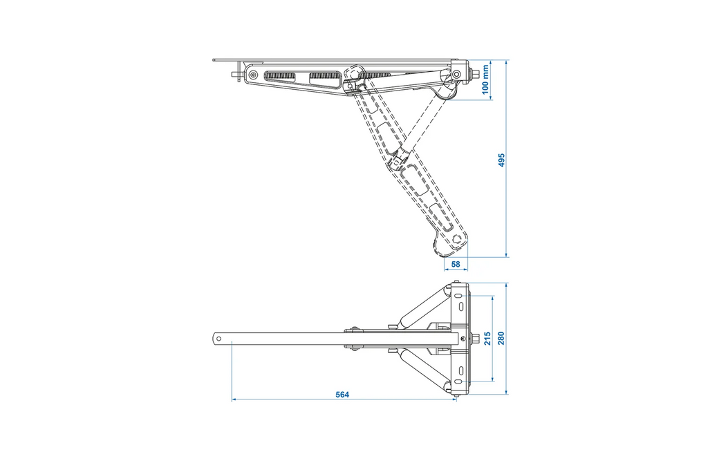 Stabilizator de colț extensibil ProPlus 361506 pentru remorcă de 1100 kg, 495 mm
