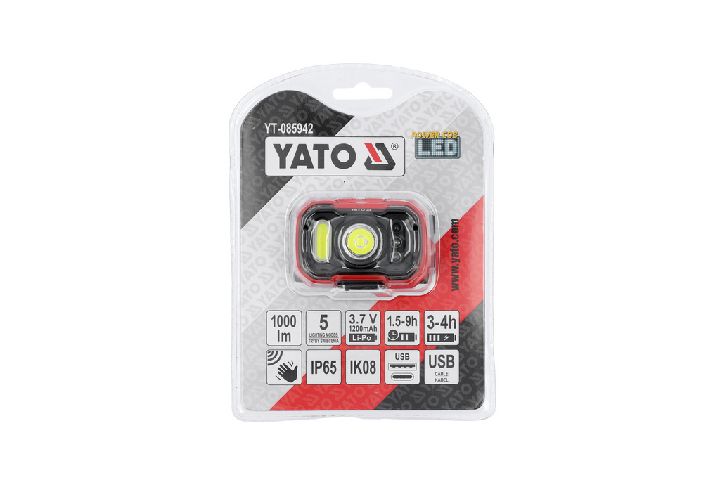 Lanternă frontală LED YATO YT-085942 cu senzor de mișcare 1000lm