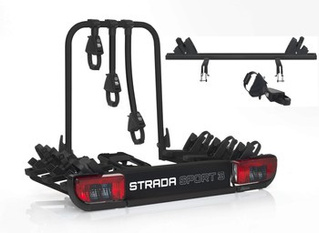 Atera Strada Sport M3 + adaptor pentru a 4-a bicicletă - suport pentru bara de remorcare pentru 4 biciclete (negru)