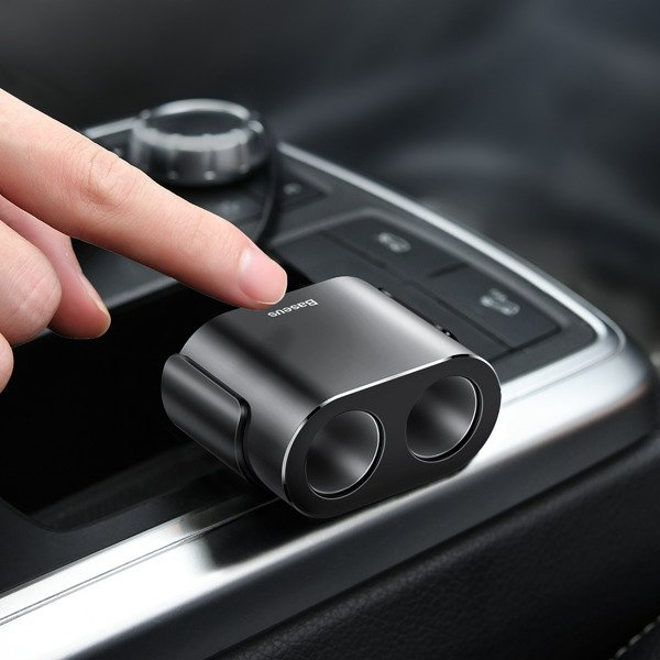 Încărcător auto BASEUS de înaltă eficiență 2x USB + 2x prize brichetă 80W