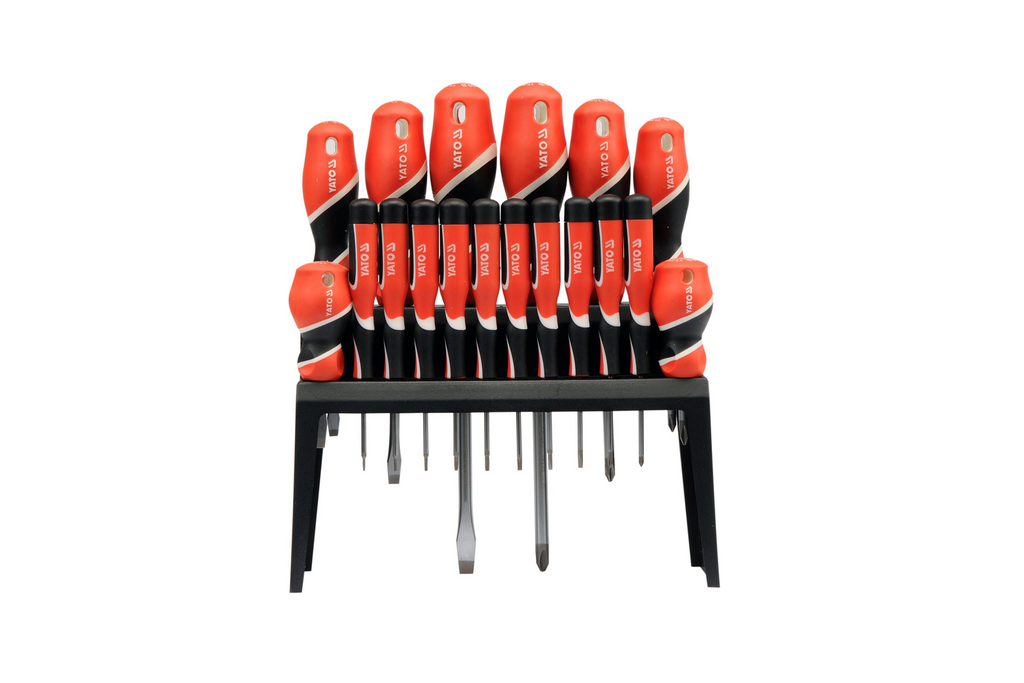 Set de șurubelnițe YATO YT-25982 cu 18 piese și suport