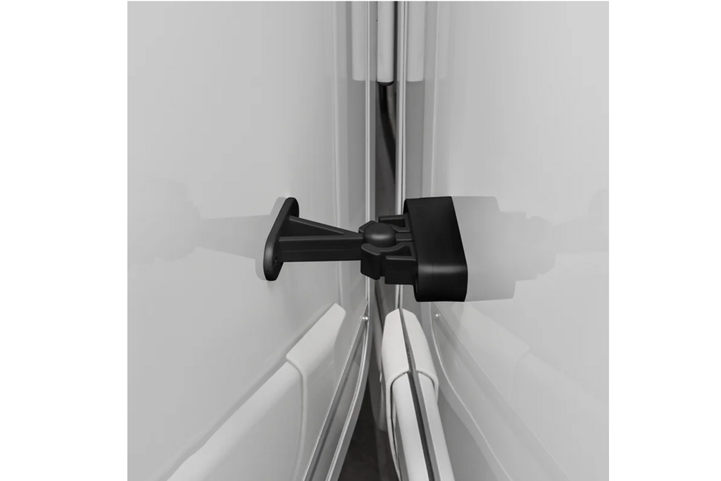 Zăvor de ușă pentru rulote și autorulote ProPlus 362622V02BK, mâner negru cu arc pentru fixarea ușii