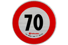 Autocolant reflectorizant LAMP indicator limită de viteză 70 km/h B-33