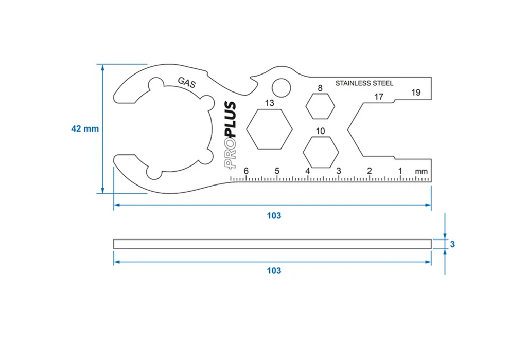 Cheie multifuncțională pentru butelii de gaz ProPlus 770549DEV01