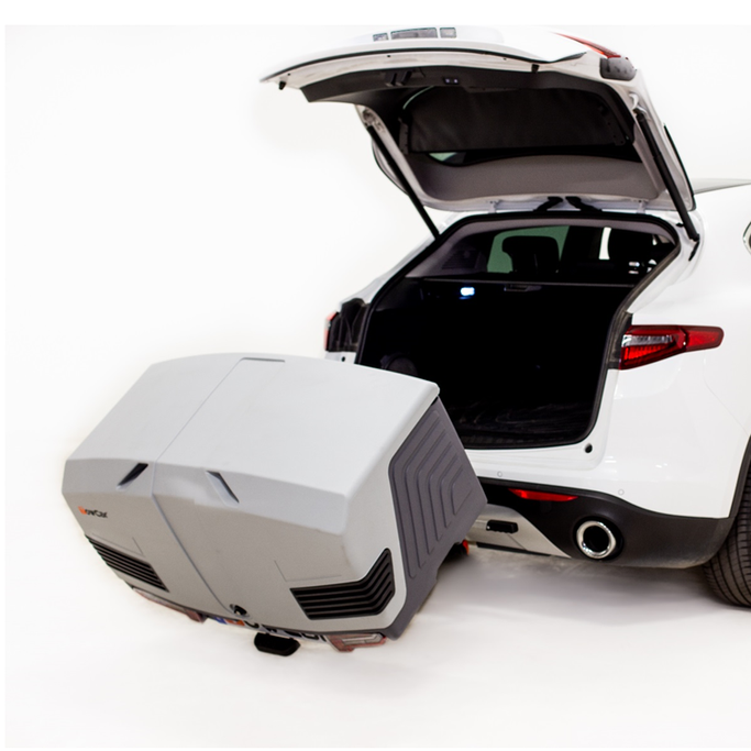 Towbox V3 Ediție LED Gri - cutie de bagaje montată pe bara de remorcare