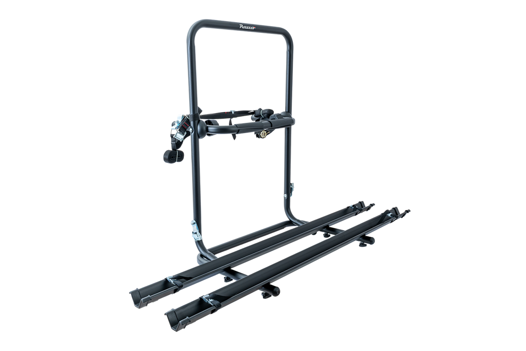 Suport biciclete Peruzzo Brennero 4x4 pentru roată de rezervă - suport pentru 2 biciclete cu șine (negru)