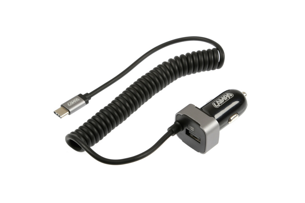Încărcător auto LAMP USB Tip-C, priză brichetă 12/24V