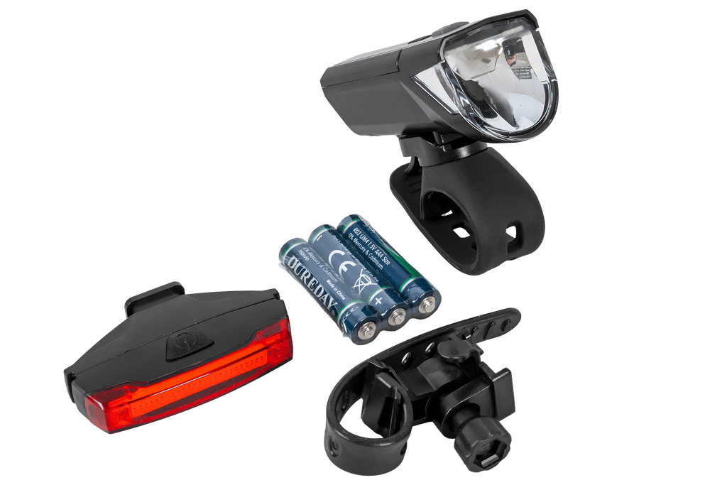Set de lumini pentru bicicletă PROFEX 92618 Super Vision cu baterie (față și spate)