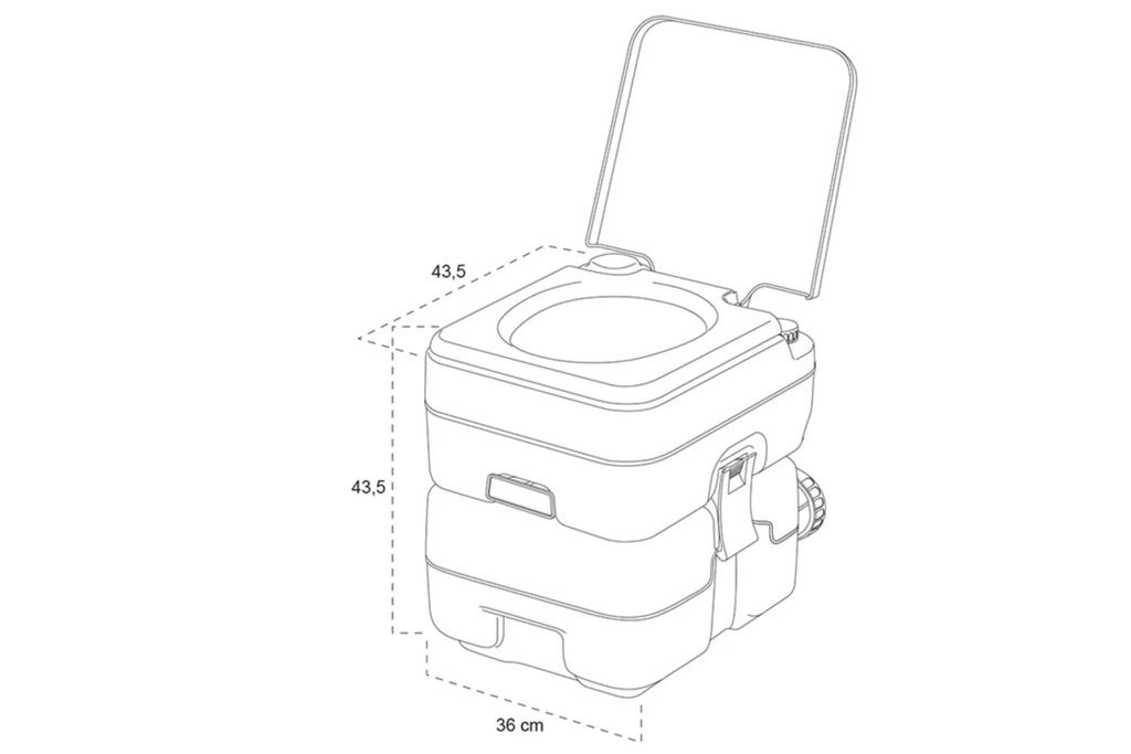 Toaletă portabilă de camping ProPlus 370415CR, gri, 10L/10L