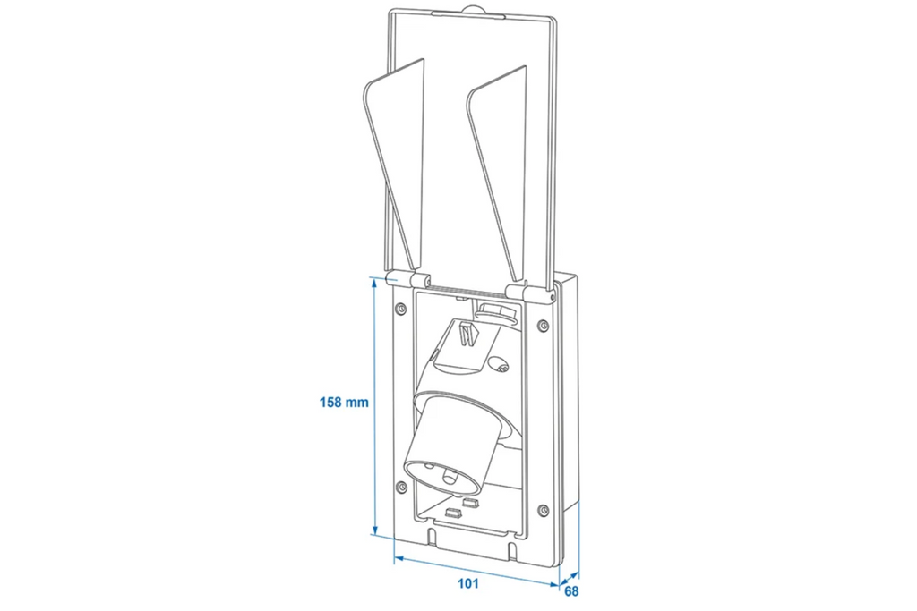 Priză de perete CEE ProPlus 373505BK, externă, 160×100mm, neagră