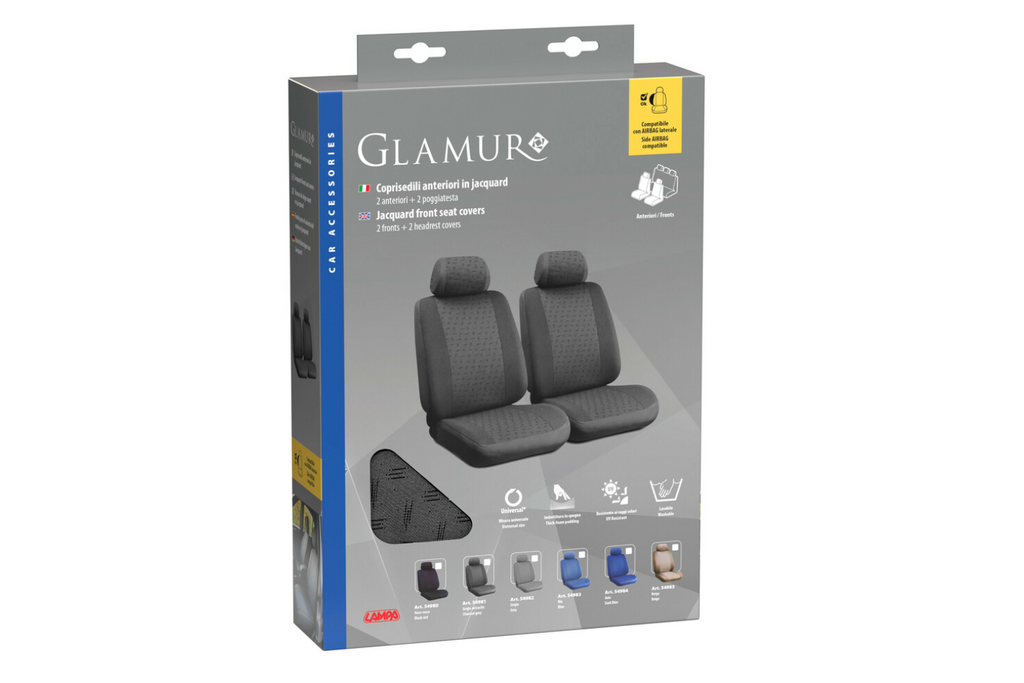 Set huse auto LAMPA Glamur antracit, pentru locurile din față