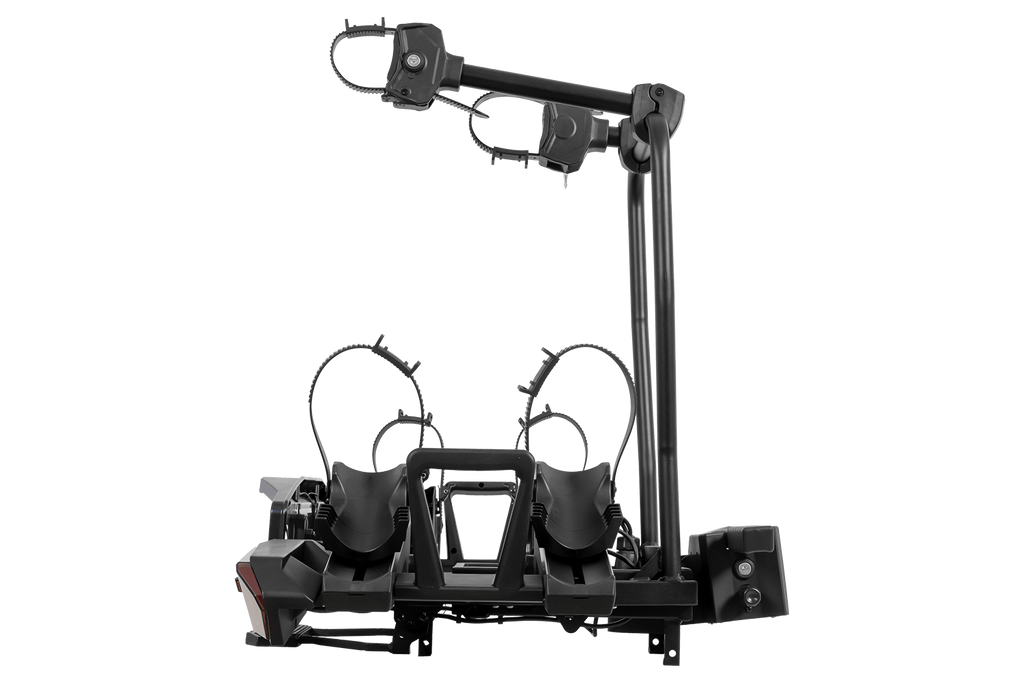 Inter Pack Velox 2 LED - suport de biciclete pliabil pentru cârligul de remorcare pentru 2 biciclete cu lumini LED (negru)