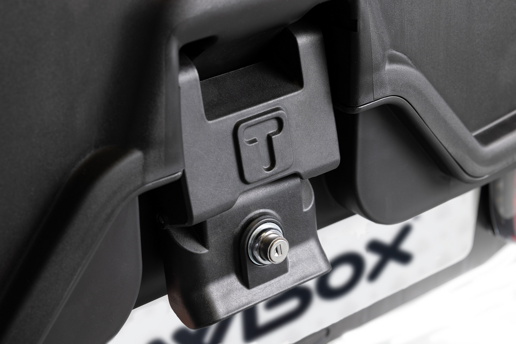 Cutie de remorcare Alpha urban neagră - cutie de bagaje montată pe bara de remorcare